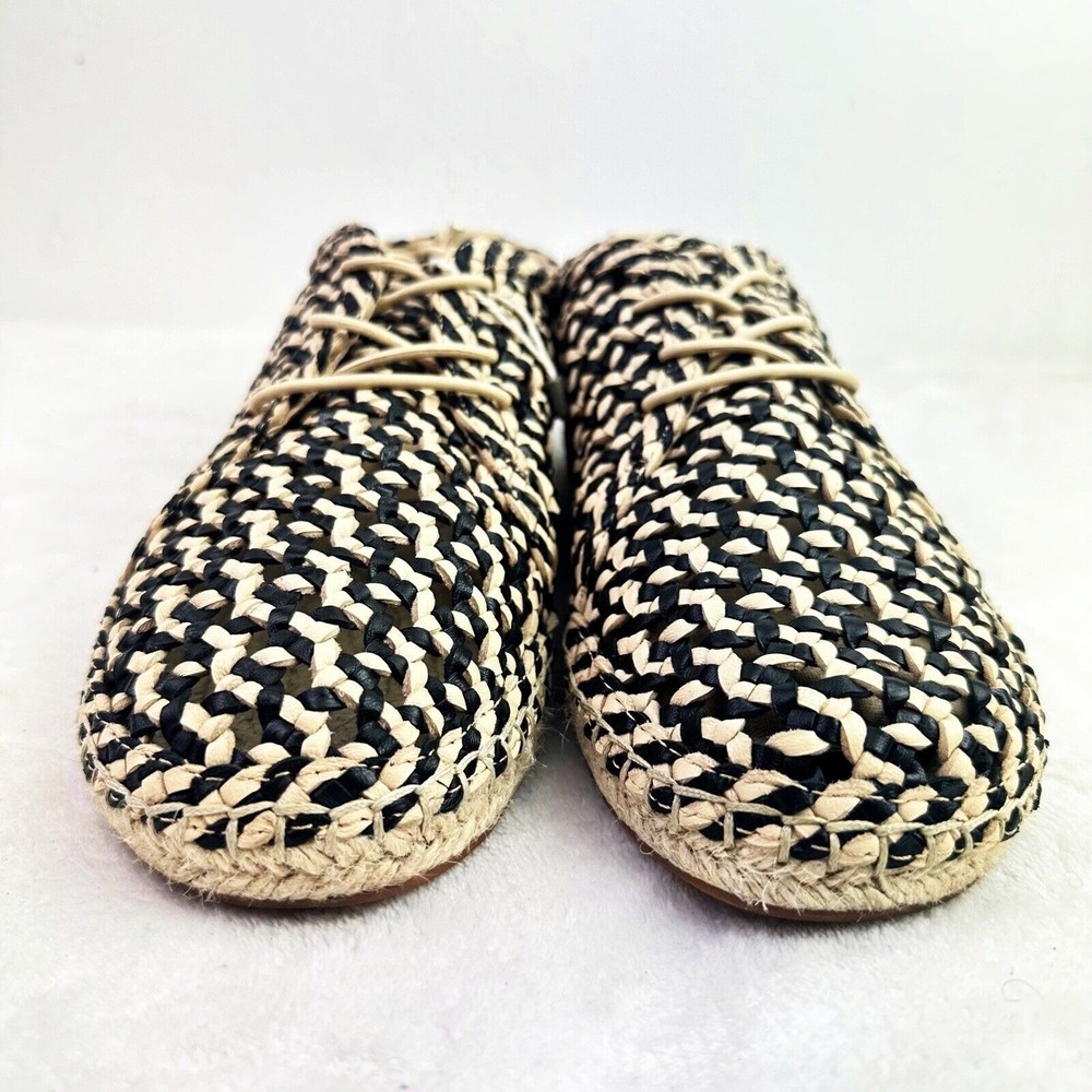 ZIMMERMANN Women's Braided Leather Woven Espadrilles In Black Size 40 - Picture 5 of 16